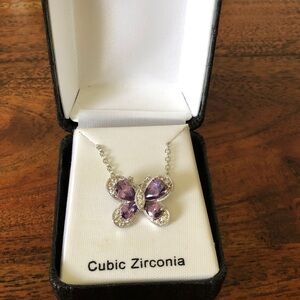 Purple Butterfly Necklace
